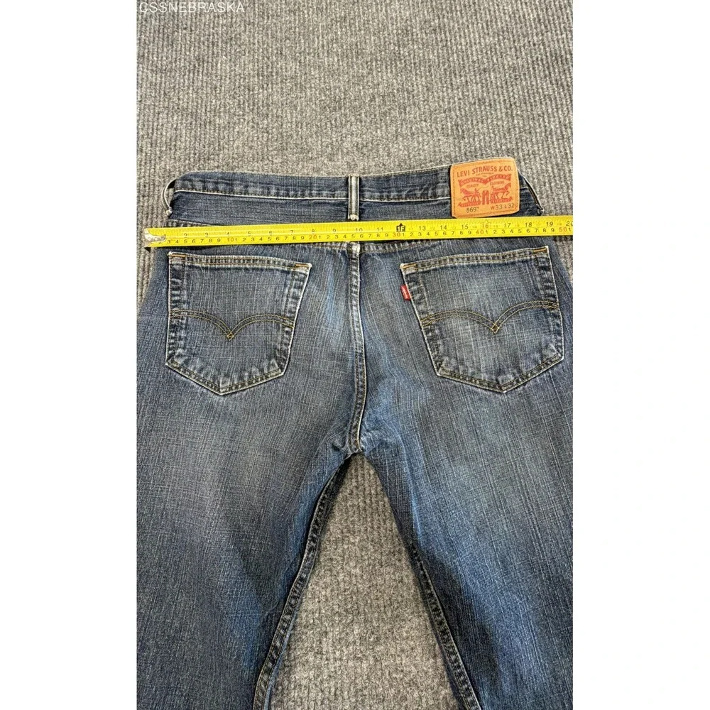 Levis 569 Mens Loose Straight Fit Denim Pants Medium Wash W33 L32 PC9-00569-0041